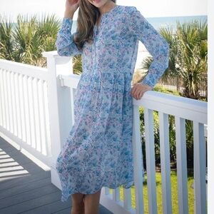 SIMPLY SOUTHERN Long Sleeve Midi Shirt Dress Size L NEW